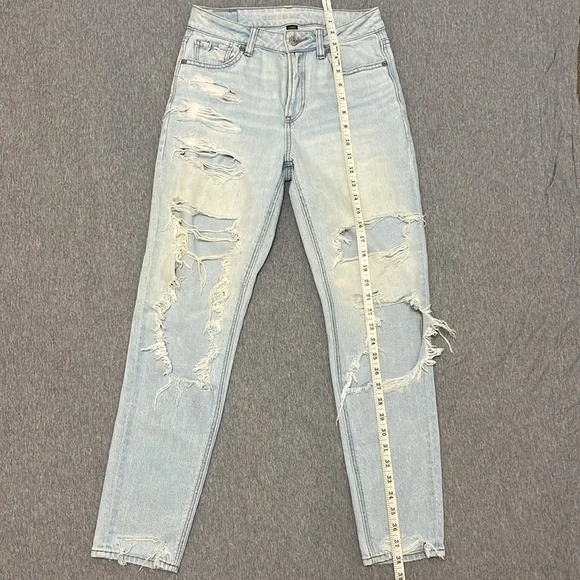 American Eagle distressed mom jeans size 0 - Picture 3 of 7